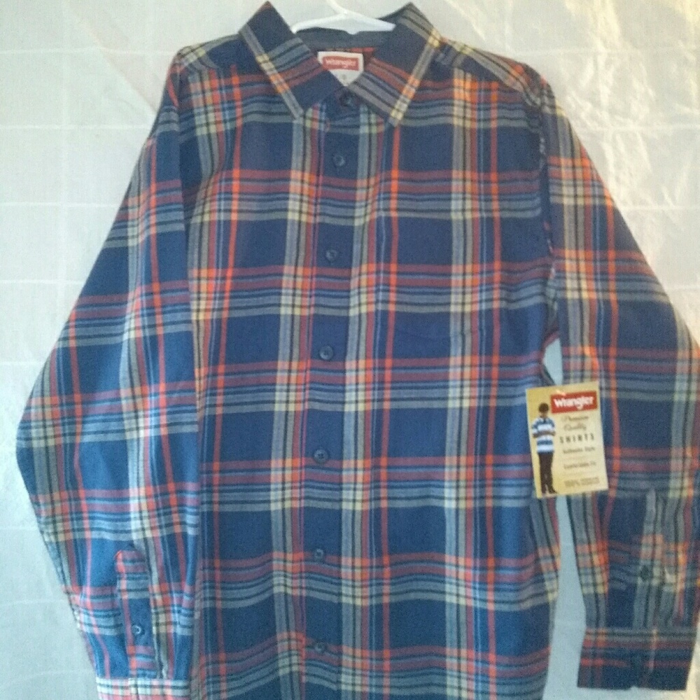 Wrangler's Boys Retro Western Plaid Flannel Shirt